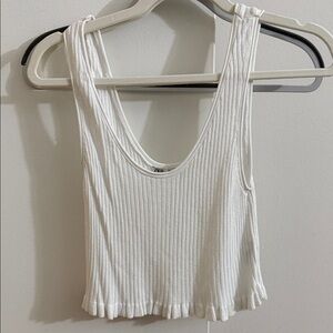 Zara Cream Ribbed Tank Top